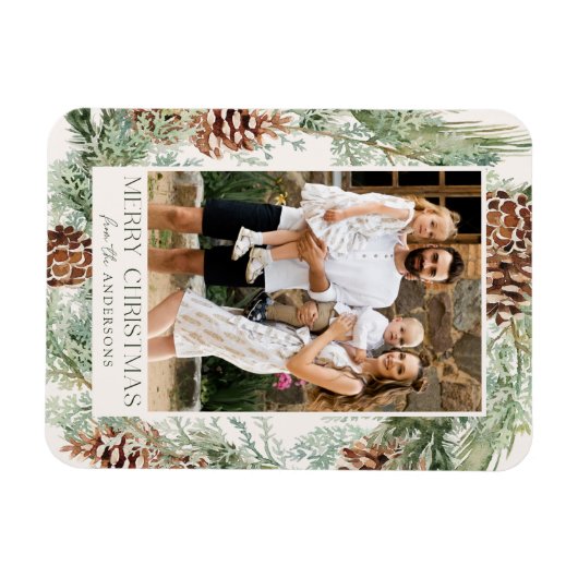 Rustikales Kieferkiefer Kranken Foto Magnet (Horizontal)