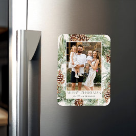 Rustikales Kieferkiefer Kranken Foto Magnet