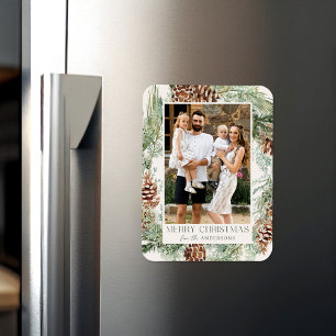 Rustikales Kieferkiefer Kranken Foto Magnet