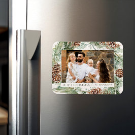 Rustikales Kieferkiefer Kranken Foto Magnet