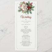 Rustikales Kiefern-Blumen-Winter-Hochzeitsprogramm Programm (Vorderseite)