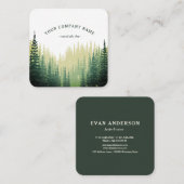Rustikales Kiefern-Waldlogo Quadratische Visitenkarte (Vorne/Hinten)