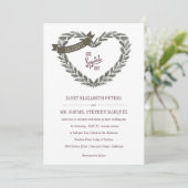 Rustikales Kiefernherz Einladung zur Hochzeit (Stehend Vorderseite)