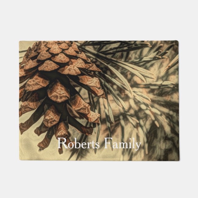 Rustikales Kiefernsteindesign Fußmatte (Vorderseite)