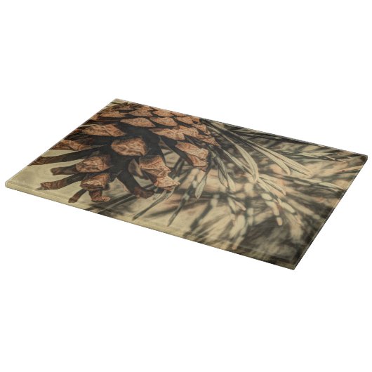 Rustikales Kiefernsteindesign Schneidebrett (Ecke)