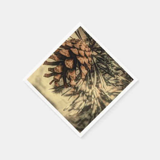 Rustikales Kiefernsteindesign Serviette (Ecke)