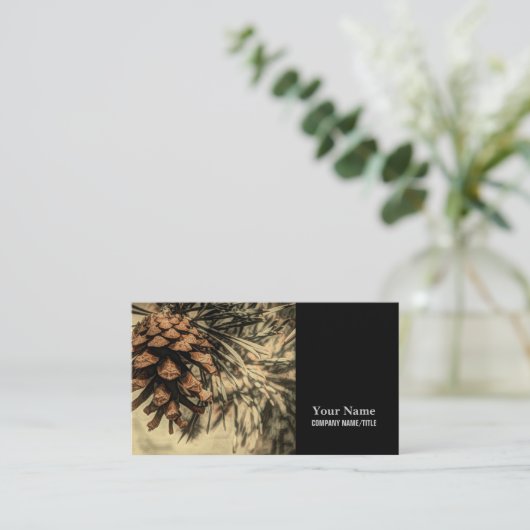 Rustikales Kiefernsteindesign Visitenkarte (Stehend Vorderseite)