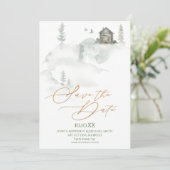 Rustikales Kiefernwald Wasserfarbe Einladung (Stehend Vorderseite)