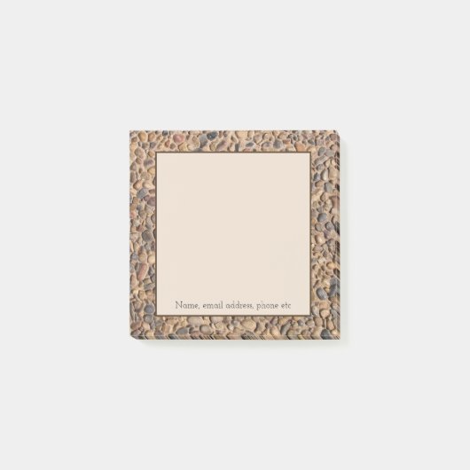 Rustikales Kieselsteine-Foto mit benutzerdefiniert Post-it Klebezettel (Vorderseite)