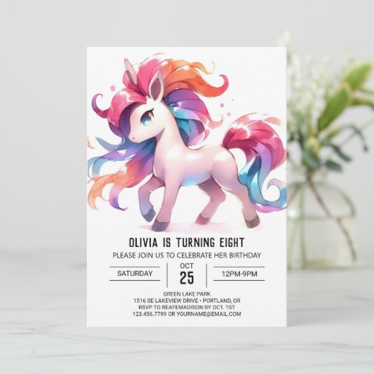 Rustikales Kinderpferd Einladung (Stehend Vorderseite)