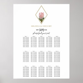 Rustikales King Protea Hochzeitsdiagramm Poster