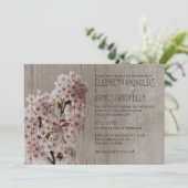 Rustikales Kirschblossom Hochzeitsempfang Einladung (Stehend Vorderseite)