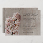 Rustikales Kirschblossom Hochzeitsempfang Einladung (Vorne/Hinten)