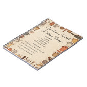 Rustikales Kitchen Rezeptkartendesign Notizblock (Linke Seite)