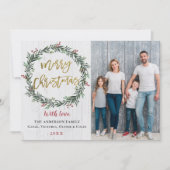 Rustikales Kleider Gold Frohe Weihnachten 2 Foto (Vorderseite)