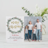 Rustikales Kleider Gold Frohe Weihnachten 2 Foto (Stehend Vorderseite)