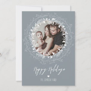 Rustikales Kleider & Silver Brush Script Holiday F Feiertagskarte