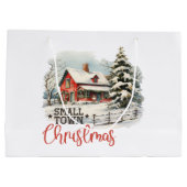 Rustikales Kleinstädter Weihnachtsbauernhaus Große Geschenktüte (Rückseite)