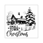 Rustikales Kleinstädter Weihnachtsbauernhaus Gummistempel (Prägung)