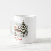 Rustikales Kleinstädter Weihnachtsbauernhaus Kaffeetasse (Vorderseite Links)