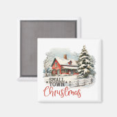 Rustikales Kleinstädter Weihnachtsbauernhaus Magnet (Vorderseite/Rückseite)