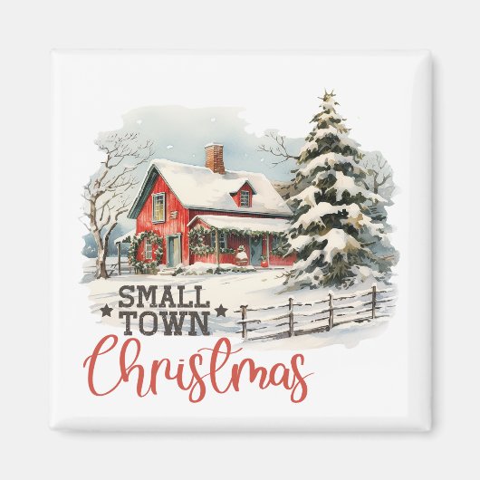 Rustikales Kleinstädter Weihnachtsbauernhaus Magnet (Vorne)