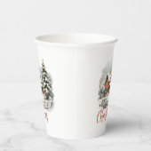 Rustikales Kleinstädter Weihnachtsbauernhaus Pappbecher (Rechts)