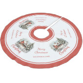 Rustikales Kleinstädter Weihnachtsbauernhaus Polyester Weihnachtsbaumdecke (Schrägansicht)