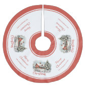 Rustikales Kleinstädter Weihnachtsbauernhaus Polyester Weihnachtsbaumdecke (Vorderseite)