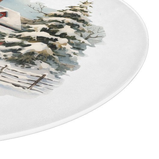 Rustikales Kleinstädter Weihnachtsbauernhaus Schneidebrett (Ecke)