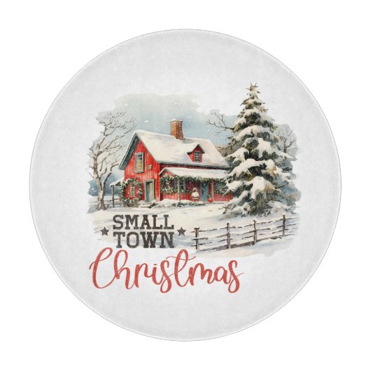 Rustikales Kleinstädter Weihnachtsbauernhaus Schneidebrett (Vorderseite)