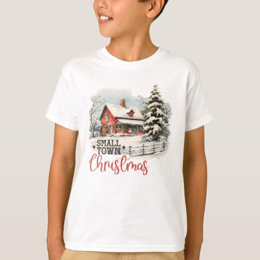 Rustikales Kleinstädter Weihnachtsbauernhof Kinder T-Shirt (Vorderseite)