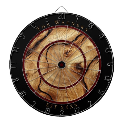 Rustikales Knottierholz, benutzerdefinierter Famil Dartscheibe (vorne)
