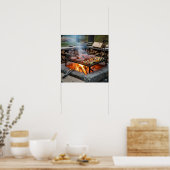 Rustikales Kochen im Freien Poster (Küche)