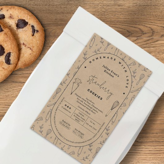 Rustikales Kochgeschirr Hütte Etikett Rechteckiger Aufkleber