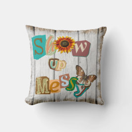 Rustikales Kollage-Kissen aufzeigen Kissen