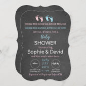 Rustikales Kopfbrett Twins Baby Dusche Einladung (Vorne/Hinten)