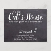 Rustikales Kopfbrett, wir haben Katzenpferd bewegt Ankündigungspostkarte (Vorderseite)