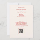 Rustikales Korallen-Blumenstrauß-Hochzeits-QR-Code Einladung (Rückseite)