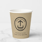 Rustikales Kraft-Beruflich-Business-Logo und Text Pappbecher (Vorderseite)