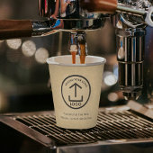 Rustikales Kraft-Beruflich-Business-Logo und Text Pappbecher