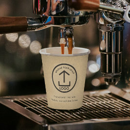 Rustikales Kraft-Beruflich-Business-Logo und Text Pappbecher