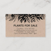Rustikales Kraft Black Bouquet Homegrown Pflanze K Visitenkarte (Rückseite)
