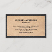 Rustikales Kraft Black Hand Flugzeug Handyman Carp Visitenkarte (Rückseite)