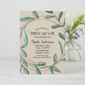 Rustikales Kraft Botanisches Krängungsleaf-Brautpa Einladung (Stehend Vorderseite)