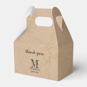 Rustikales Kraft-Braunpapier-Monogramm Geschenkschachtel