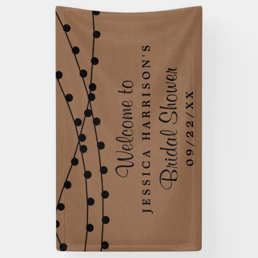 Rustikales Kraft-Brautparty Banner (Vertikal)