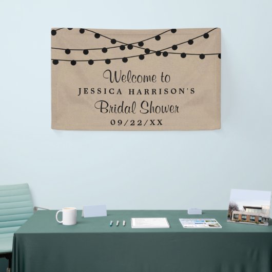 Rustikales Kraft-Brautparty Banner (Messeveranstaltung)