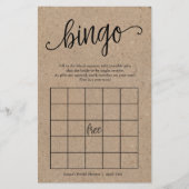 Rustikales Kraft Brautparty Bingo, Paper Game Card Flyer (Vorne)