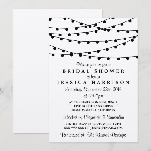 Rustikales Kraft-Brautparty Einladung (Vorne/Hinten)